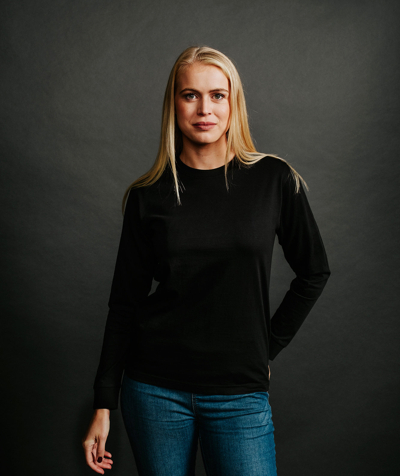 YOU Premium  langermet T-skjorte, Svart