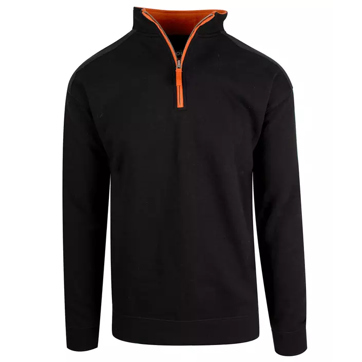 YOU Valdez sweatshirt med kort lynlås, Sort/Orange, large image number 0