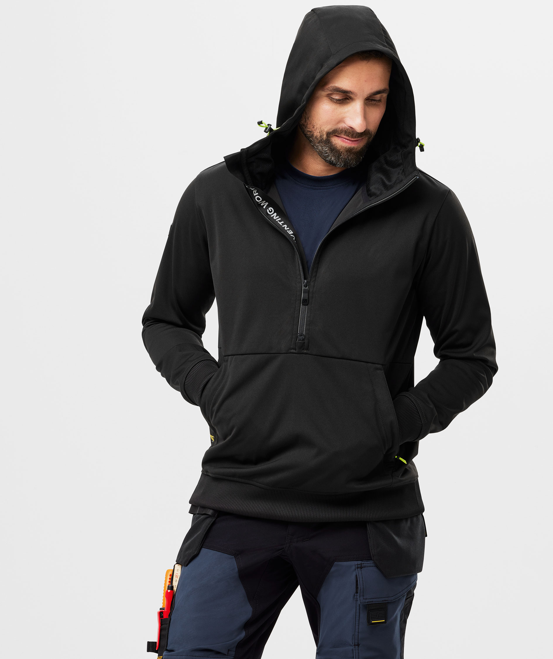 Snickers FlexiWork Windblocker softshell hoodie 8400, Black, large image number 6