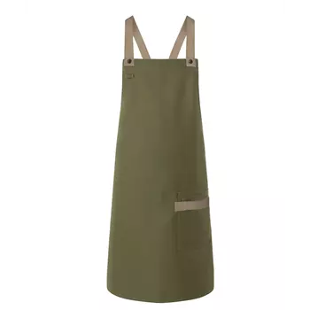 Karlowsky bröstlappsförkläde med ficka, Urban-look, Mossgrön