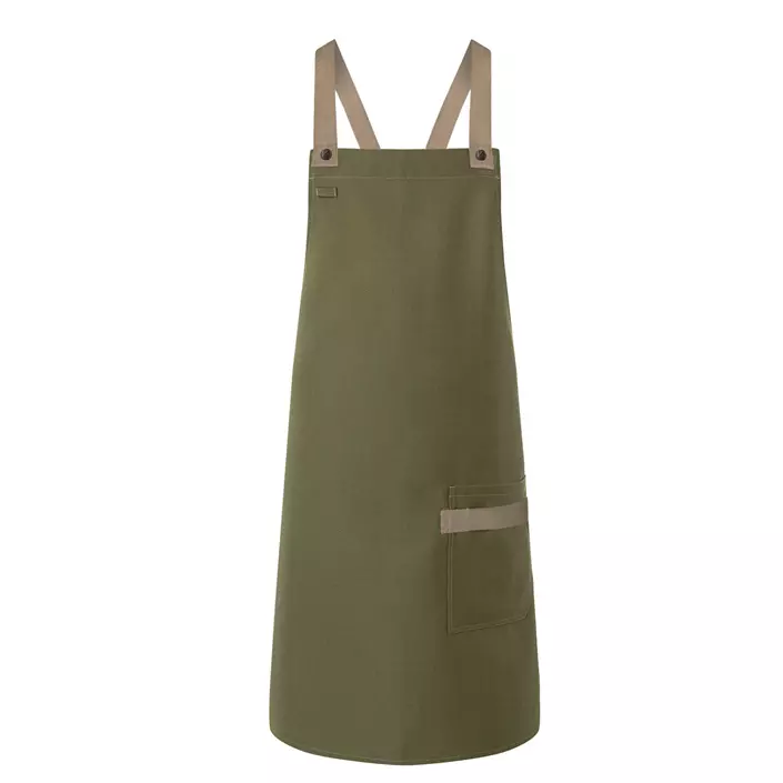 Karlowsky bib apron with pocket, Urban-look, Moss green, Moss green, large image number 0