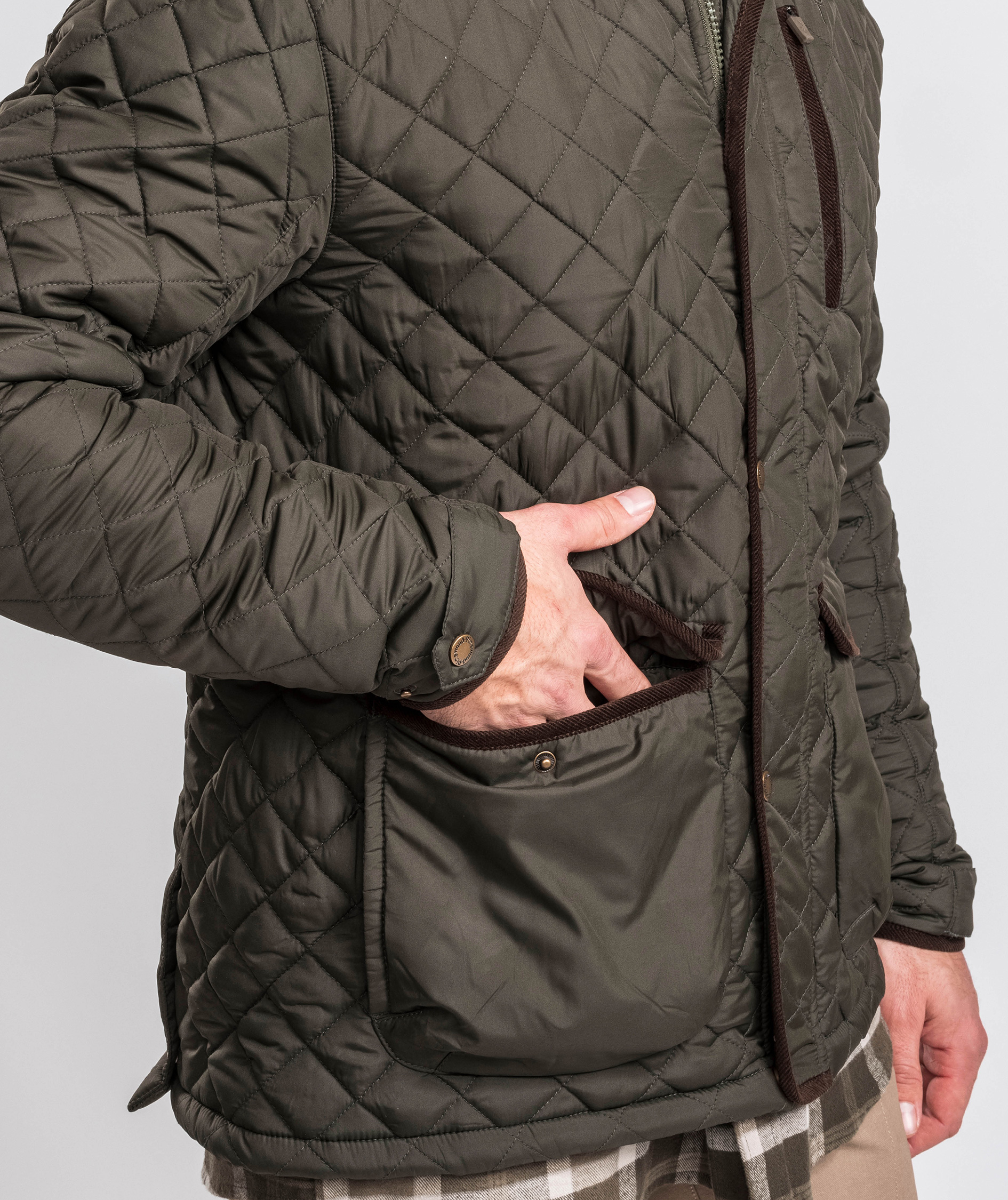 Pinewood&nbsp;Nydala Classic Quilted jakke, Mosgr&oslash;n, large image number 5