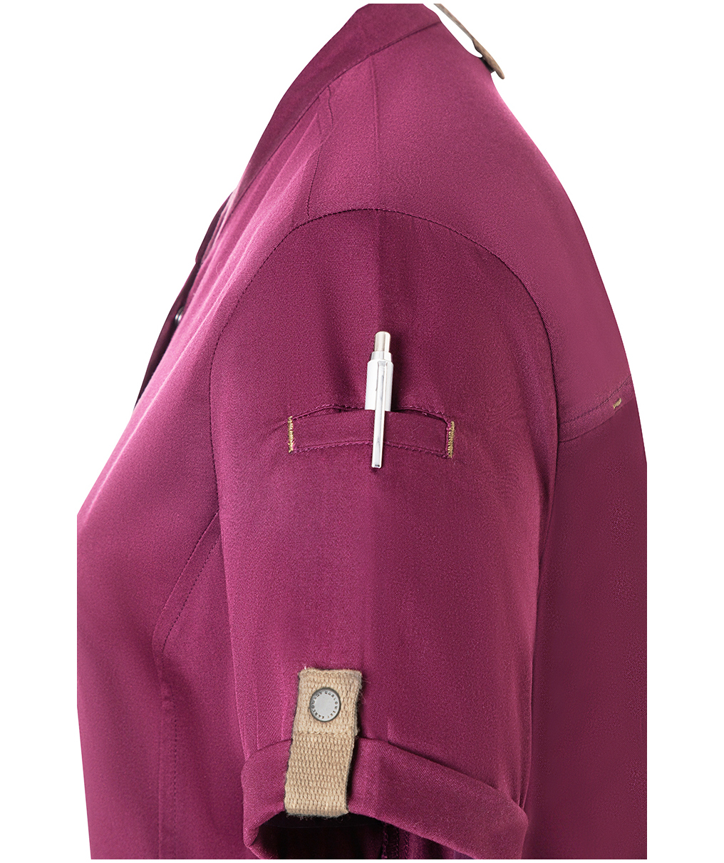 Karlowsky Green-Generation kortermet dame kokkejakke, Fuchsia, large image number 6