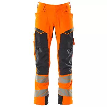 Mascot Accelerate Safe work trousers full stretch, Hi-Vis Orange/Dark Marine