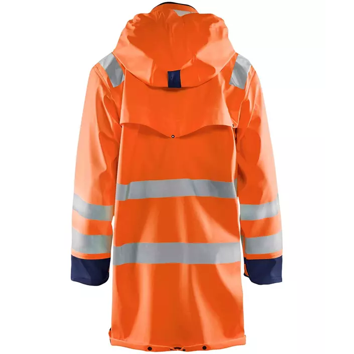 Blåkläder lang regnfrakke, Orange/Marine, large image number 1