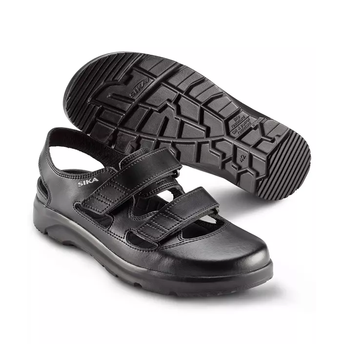 Sika OptimaX work sandals OB, Black, large image number 0