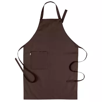 Segers 4579 bib apron with pocket, Brown