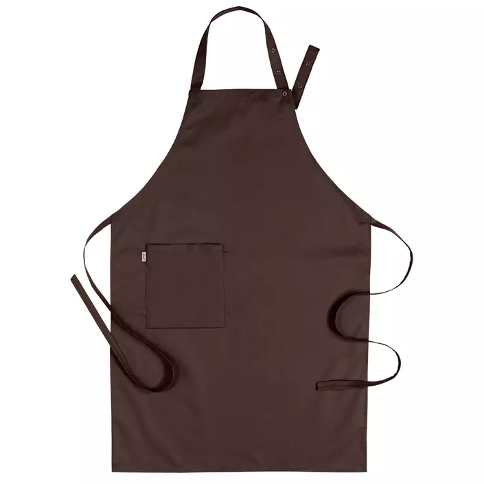 Segers 4579 bib apron with pocket, Brown, Brown, large image number 0