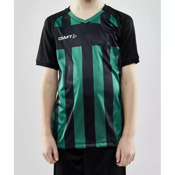 Craft Progress 2.0 Stripe Jersey T-Shirt für Kinder, Schwarz/Team Green, large image number 1