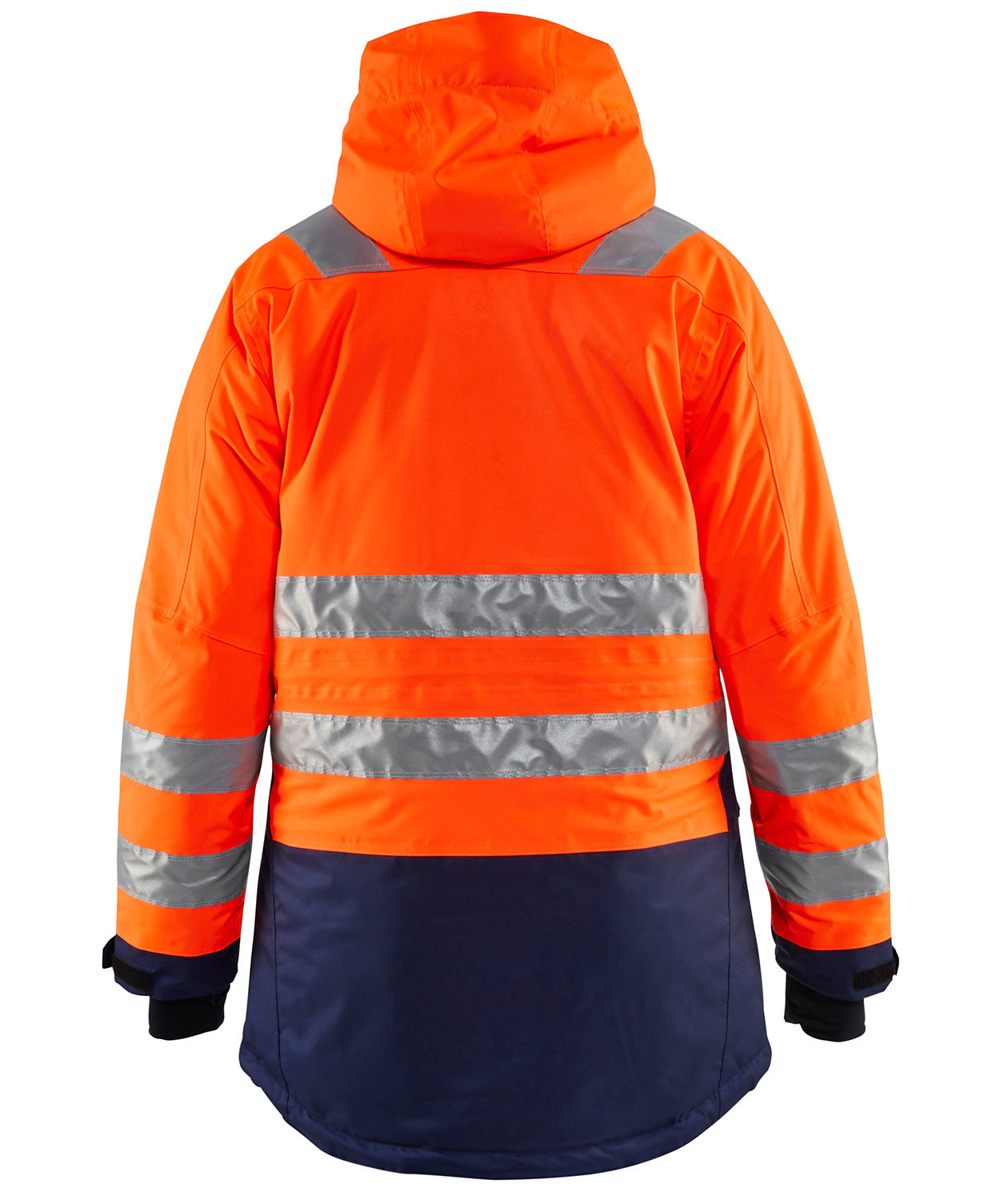 Bl&aring;kl&auml;der vinter parkas dam, Varsel Orange/M&ouml;rk Marinbl&aring;