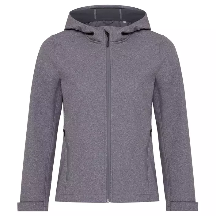 Iqoniq Makalu dame softshelljakke, Vulcano Heather Grey, large image number 0