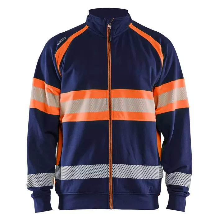 Blåkläder cardigan, Marine/Hi-Vis Orange, large image number 0