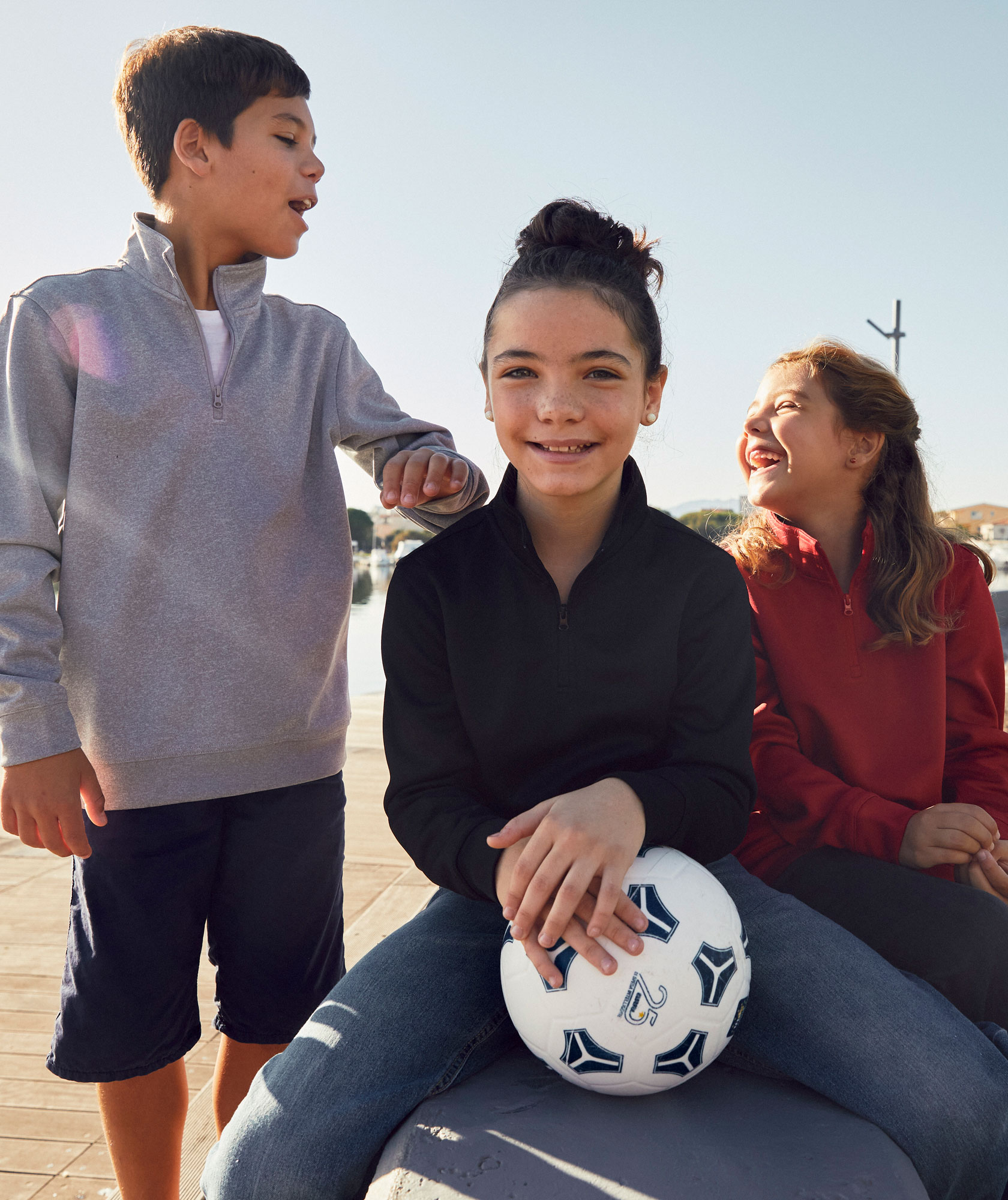 Clique Basic Active Half zip for kids, Black, large image number 1