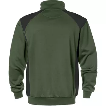 Fristads sweatshirt med kort glidelås, Armygrønn/Svart