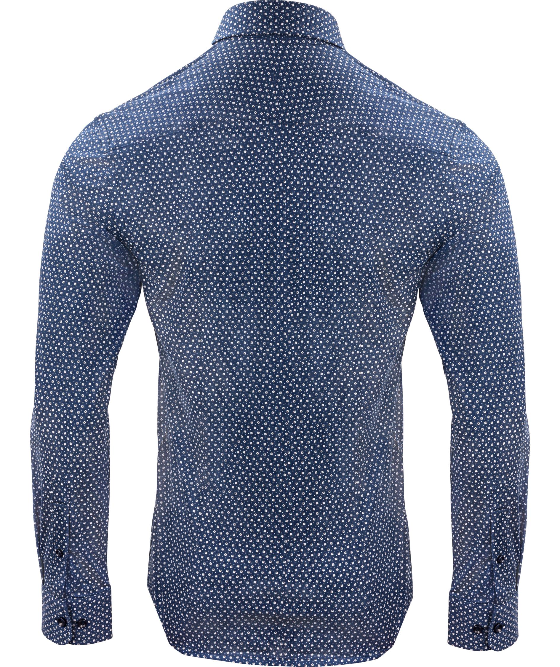 J. Harvest & Frost Piqu&eacute; Indigo Bow 131 slim fit shirt, Navy Print, large image number 1