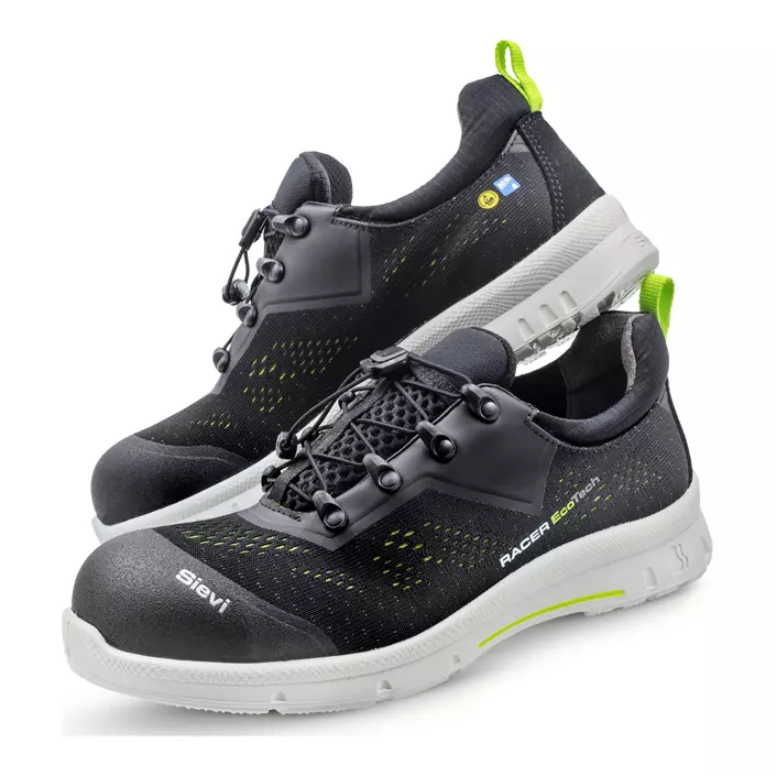 Sievi Racer EcoTech sikkerhedssko S3L, Sort/Hvid, large image number 1