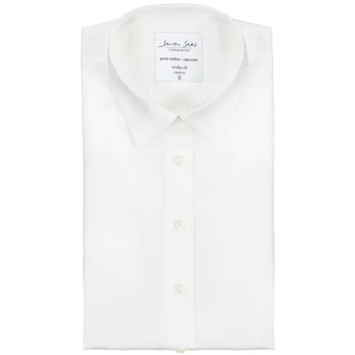 Seven Seas Poplin modern fit dameskjorte, Hvid, large image number 4