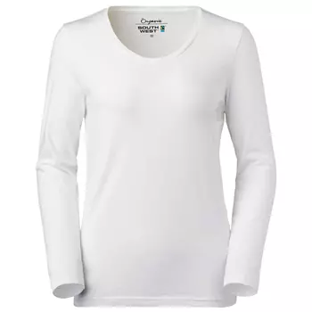South West Lily økologisk langærmet dame T-shirt, Hvid
