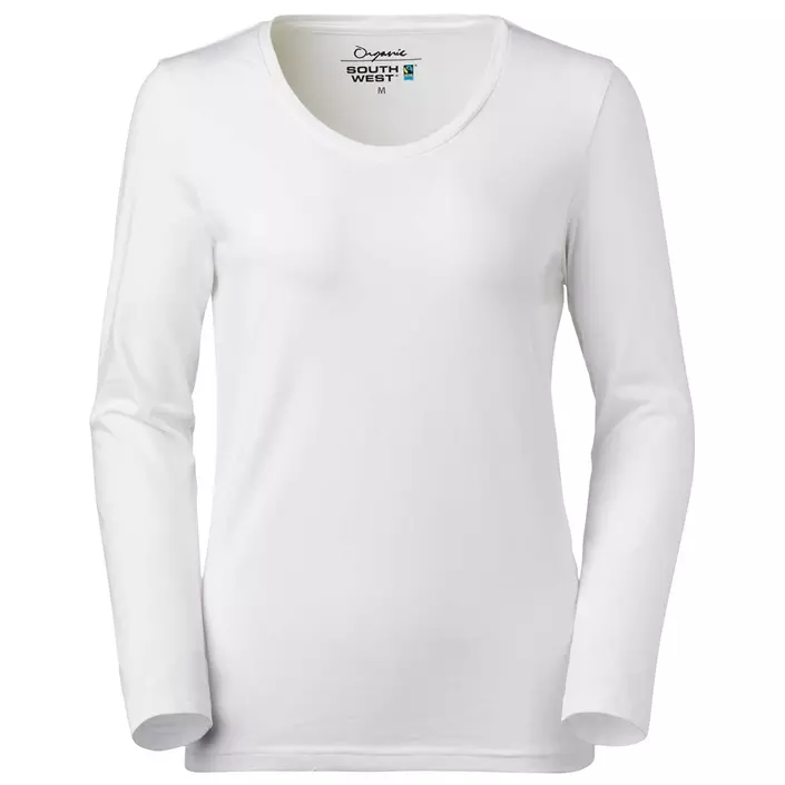 South West Lily økologisk langærmet dame T-shirt, Hvid, large image number 0