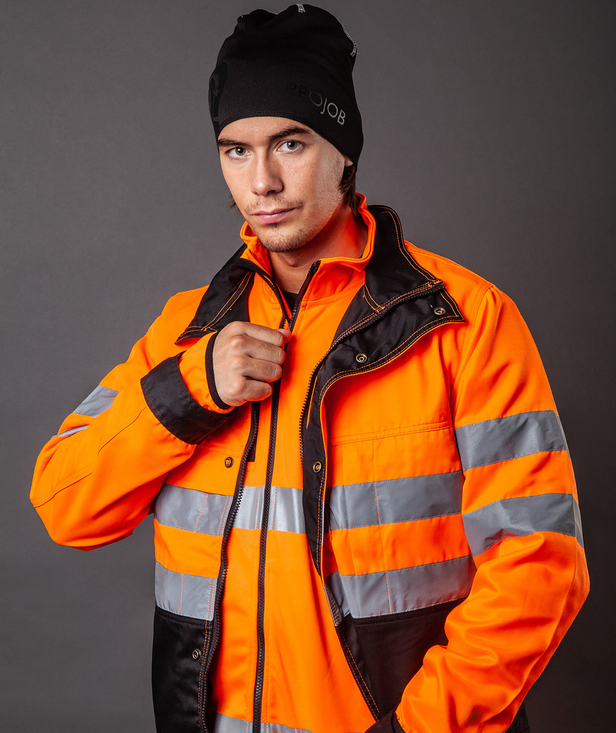 ProJob work jacket 6401, Hi-Vis Orange/Black, large image number 1