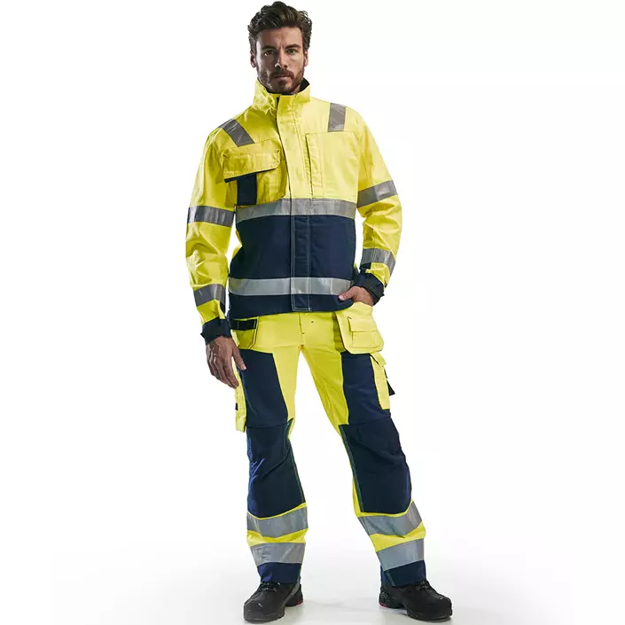 Blåkläder arbetsjacka, Varsel yellow/marinblå, large image number 1