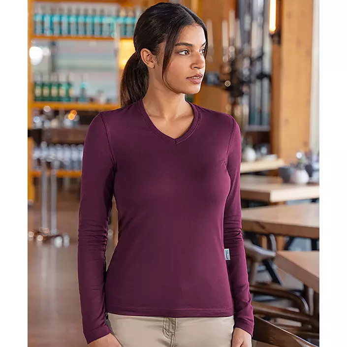 Karlowsky Casual-Flair långärmad T-shirt dam, Aubergine, large image number 1