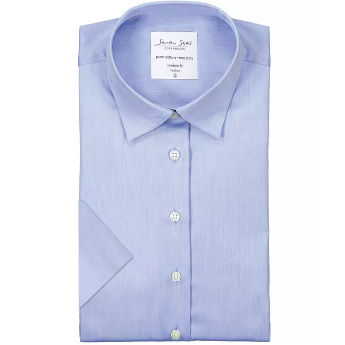 Seven Seas Fine Twill short-sleeved Modern fit women shirt, Light Blue, large image number 4