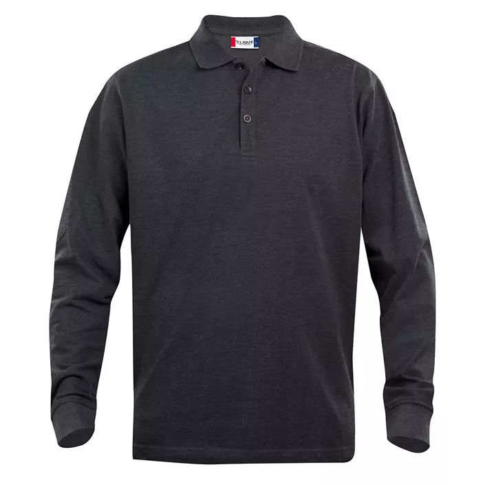 Clique Classic Lincoln long-sleeved polo, Antracit Melange, large image number 0