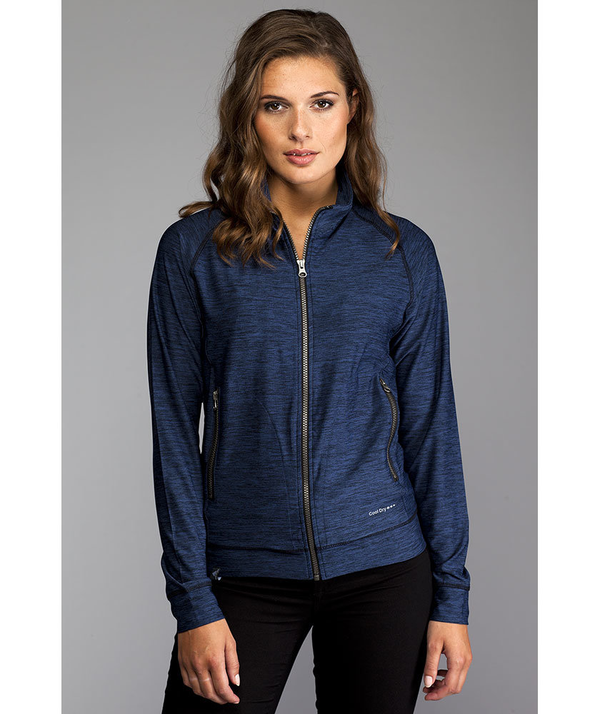 Pitch Stone  cardigan with zipper, Navy melange