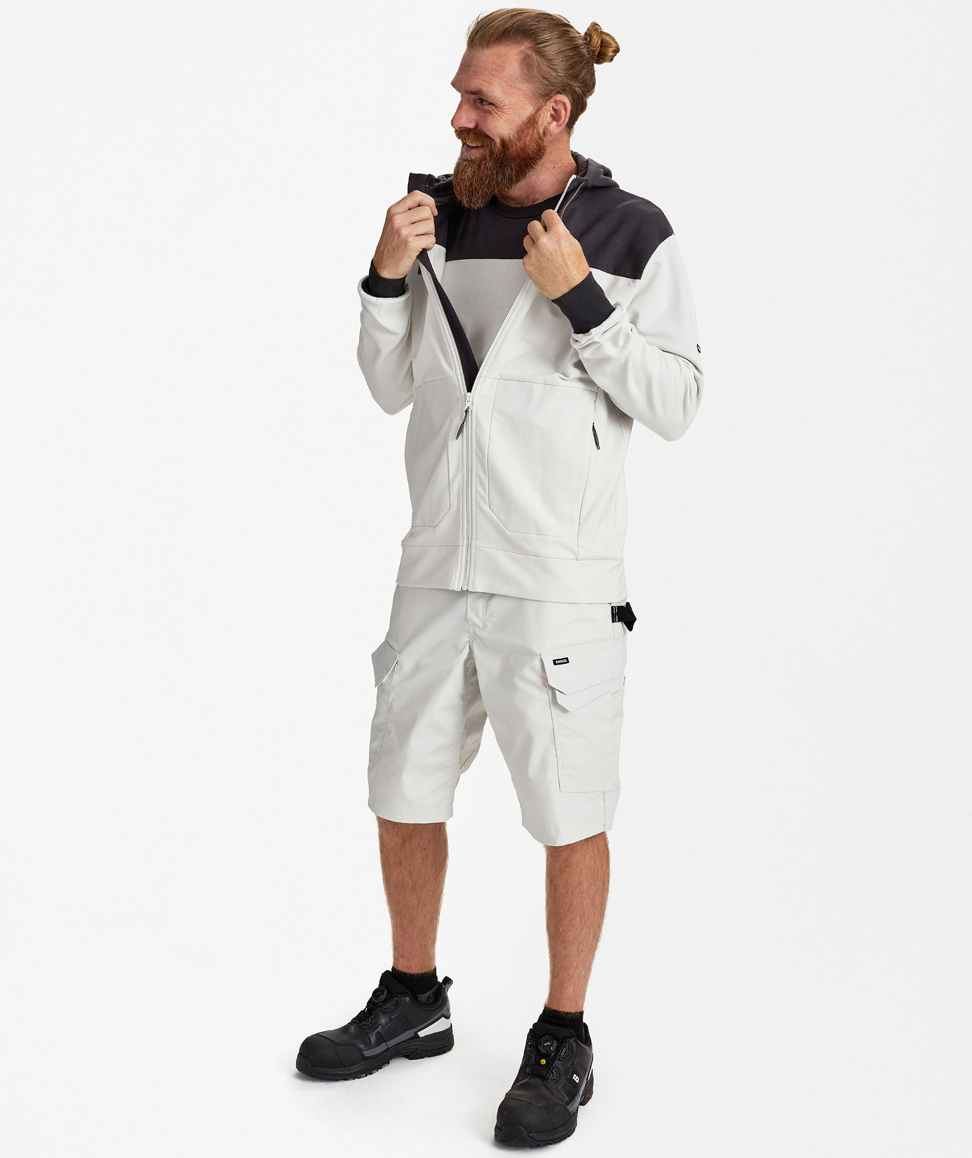 Engel Entire hoodie with zipper, Bone White/Anthracite Grey, large image number 2