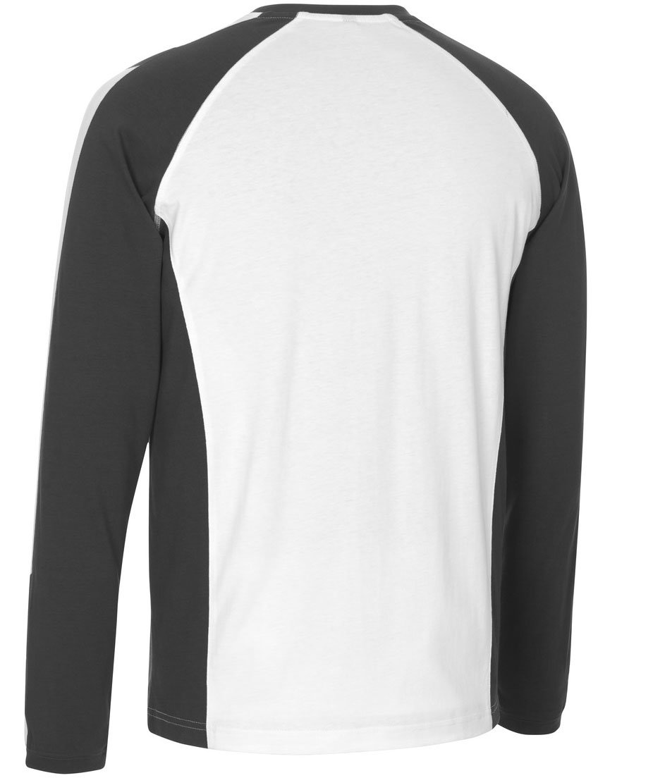 Mascot Unique Bielefeld l&aring;ng&auml;rmad T-shirt, Vit/M&ouml;rk Antracit, large image number 2