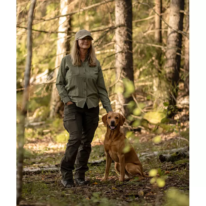 Pinewood NatureSafe dameskjorte, Pine Green/Off White, large image number 8