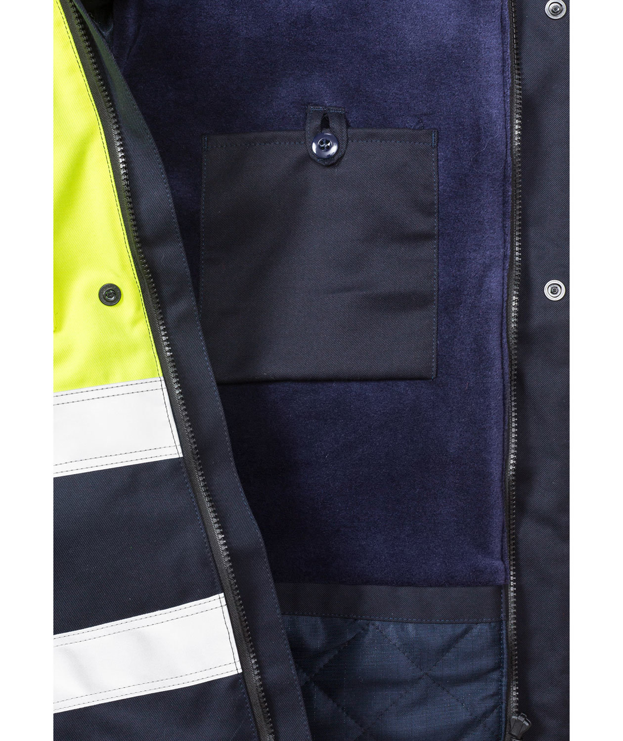 Fristads winter jacket 4185, Hi-vis Yellow/Marine, large image number 2