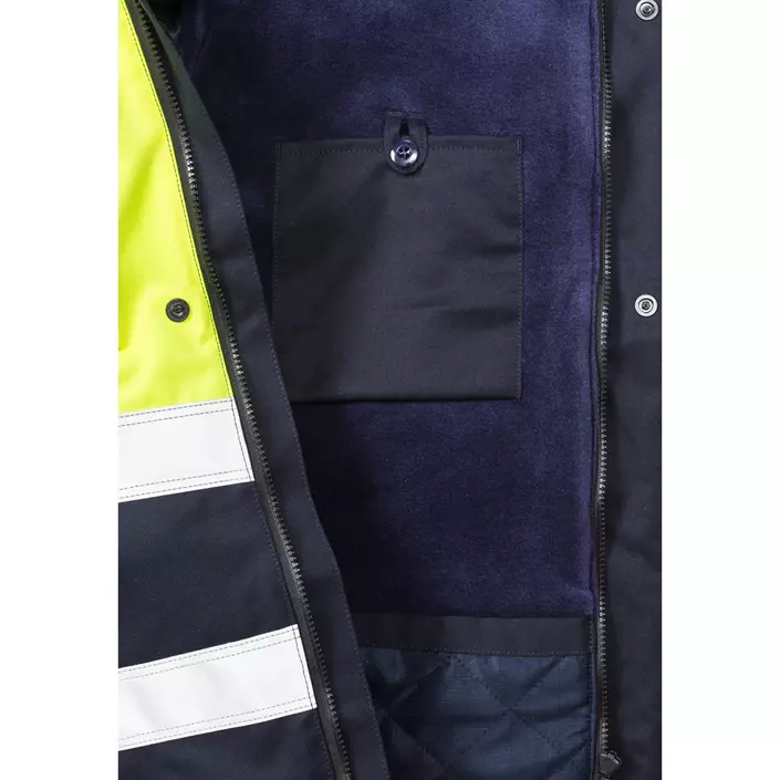 Fristads winter jacket 4185, Hi-vis Yellow/Marine, large image number 2