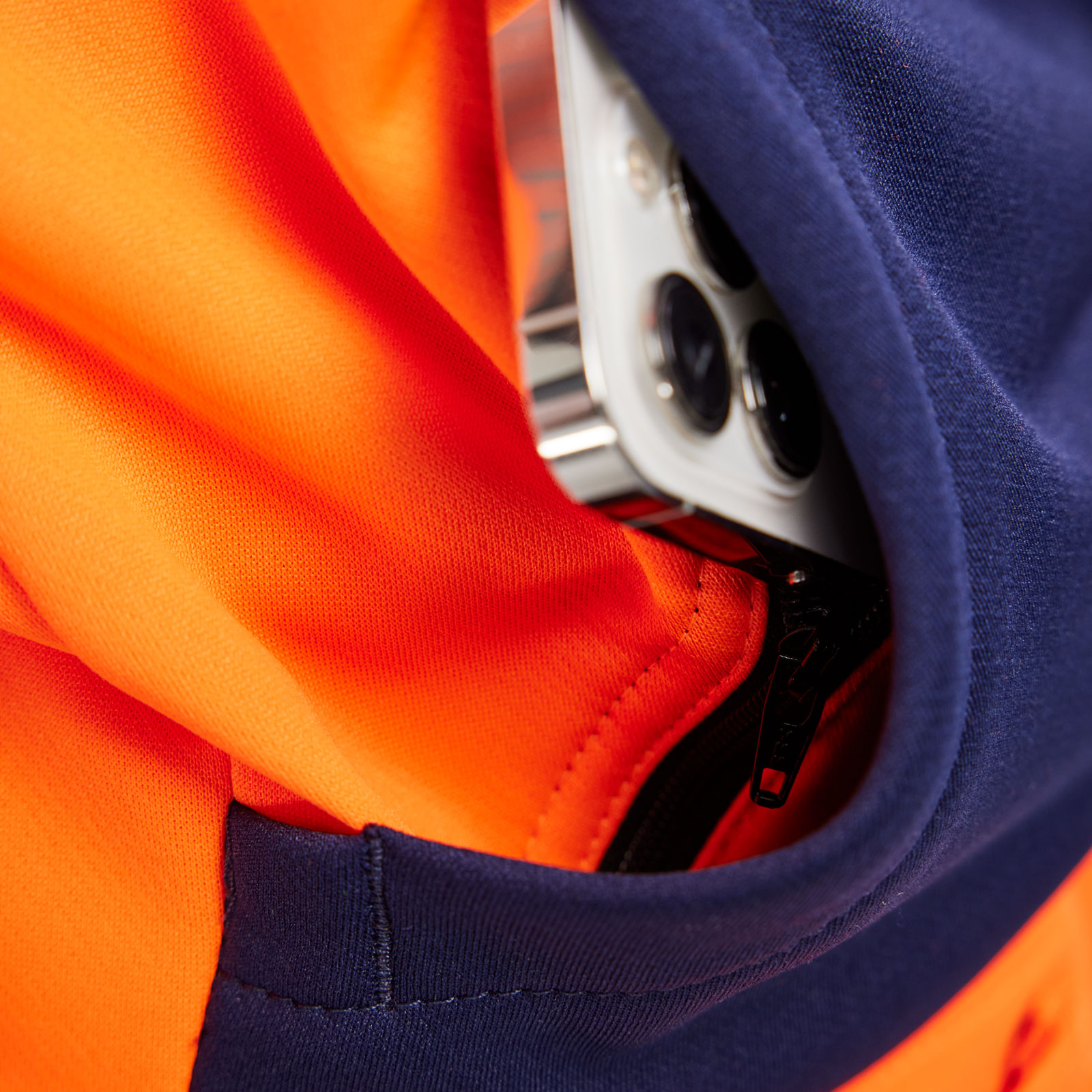 Bl&aring;kl&auml;der women's cardigan, Hi-Vis Orange/Navy, large image number 5