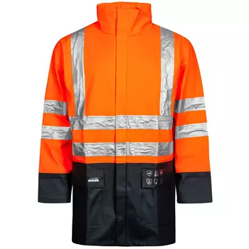 Lyngsøe rain jacket, Hi-vis Orange/Marine