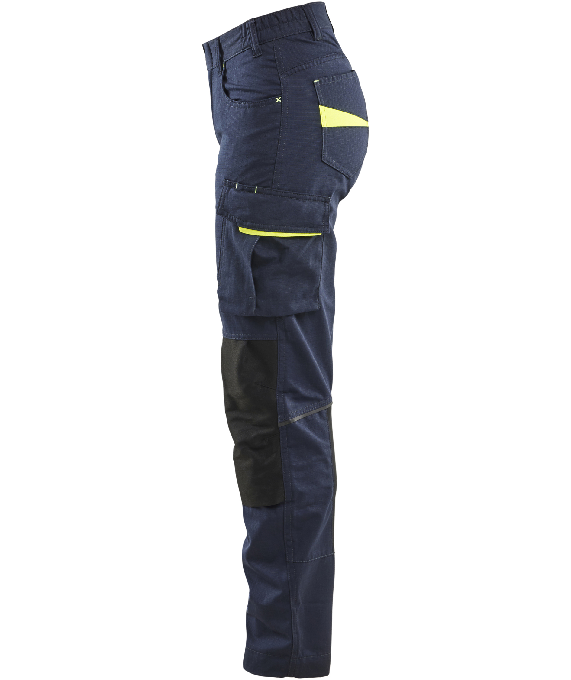 Bl&aring;kl&auml;der Unite arbetsbyxa dam, M&ouml;rk Marinbl&aring;/Hi-Vis Gul, large image number 4
