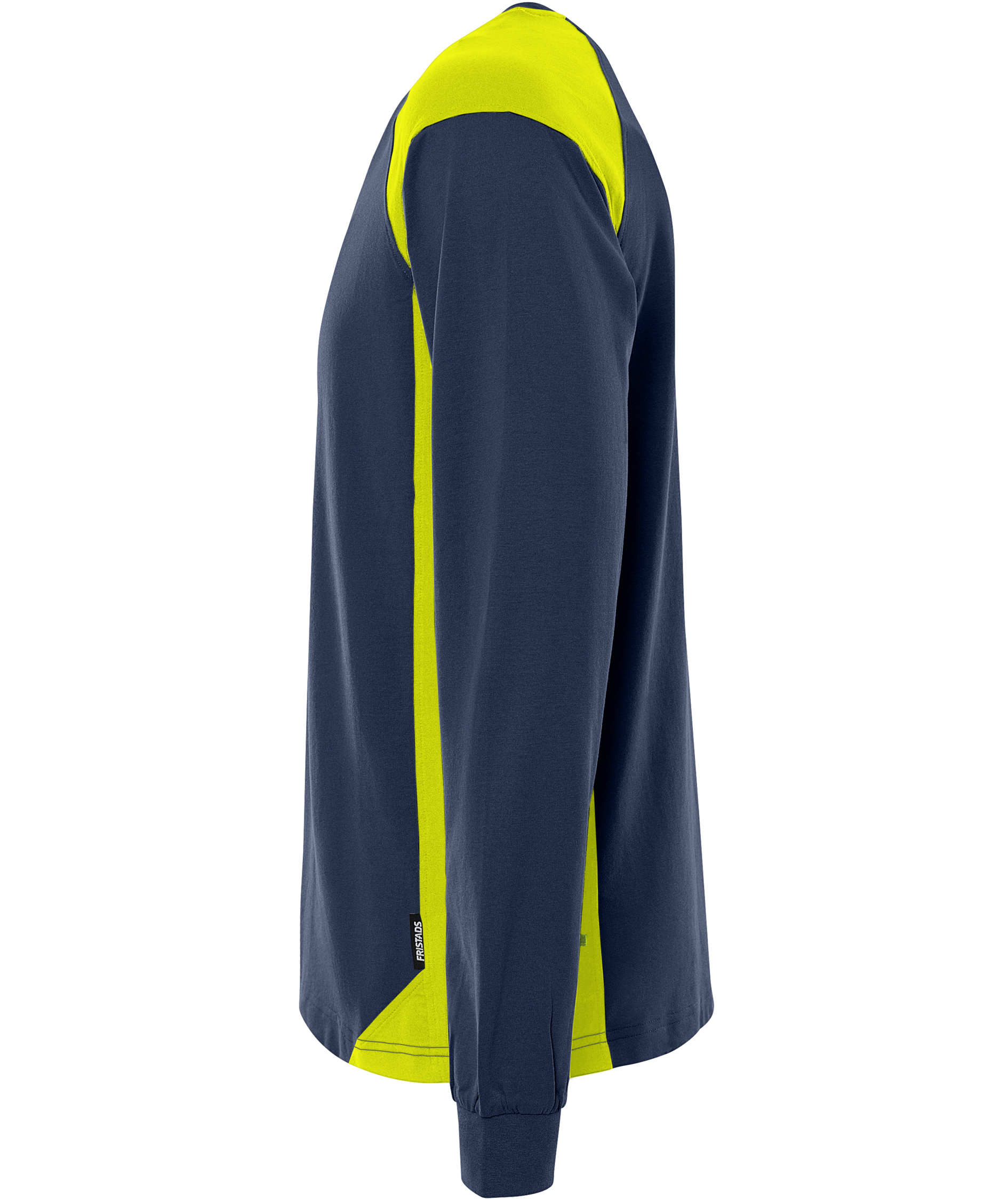 Fristads Heavy long-sleeved T-shirt 7071 GTM, Marine/Hi-Vis yellow, large image number 3