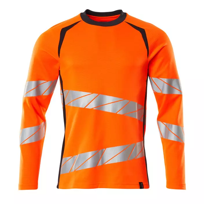 Mascot Accelerate Safe langermet T-skjorte, Hi-vis Orange/Mørk Marine, large image number 0