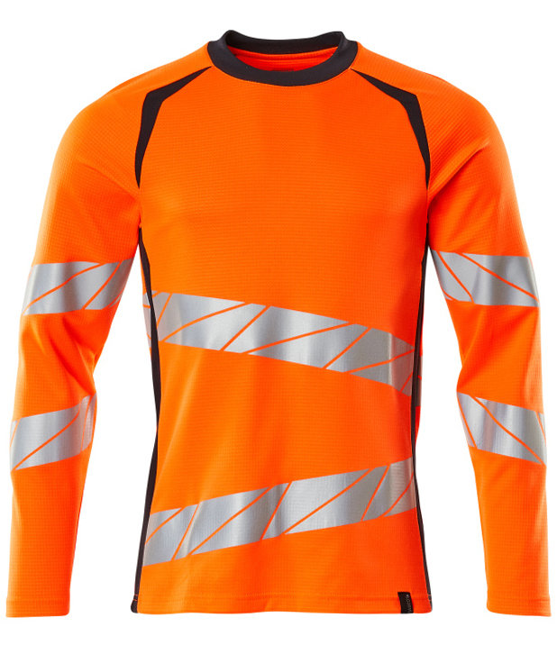 Mascot Accelerate Safe long-sleeved T-shirt, Hi-Vis Orange/Dark Marine, large image number 0