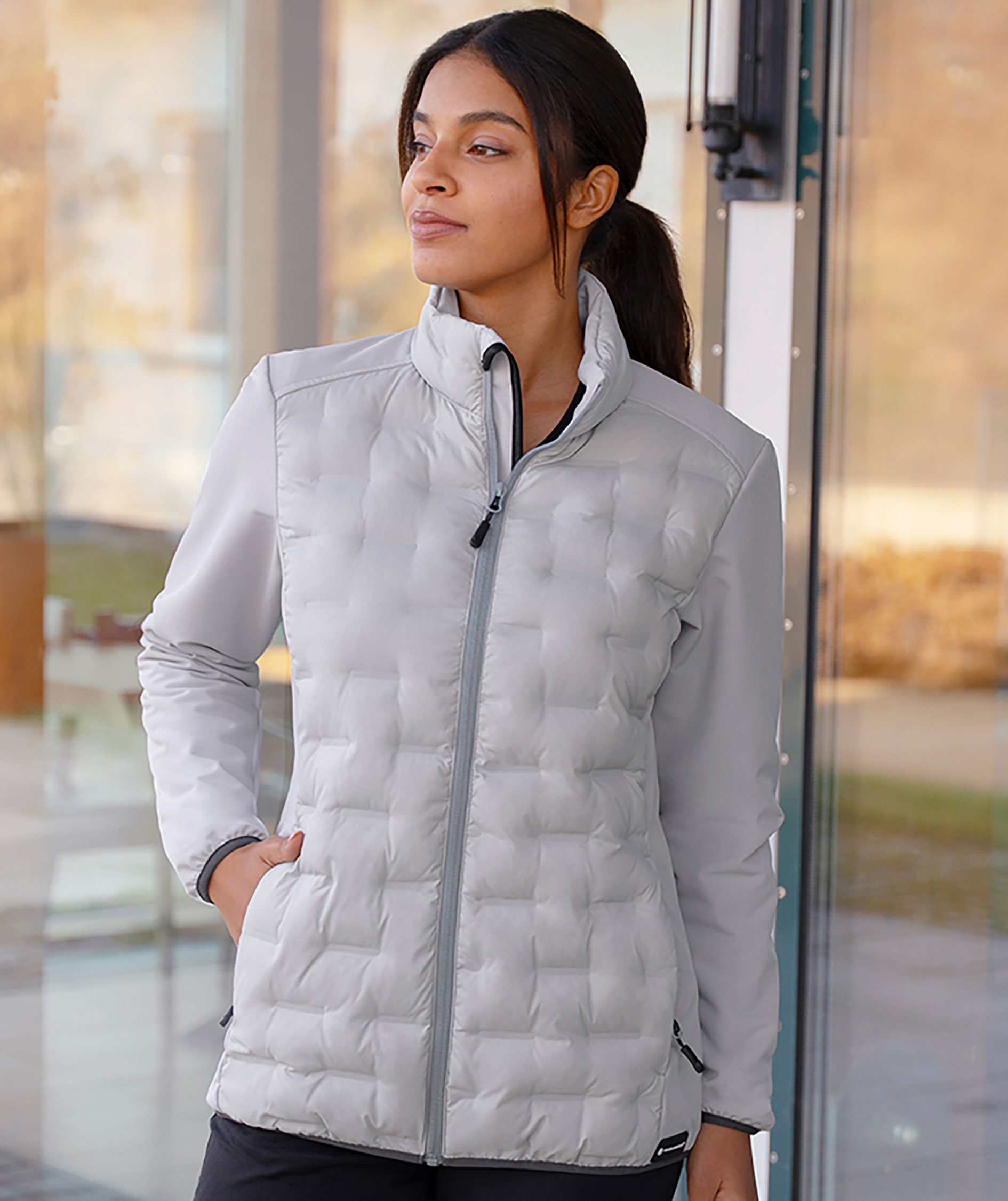Karlowsky women's hybrid jacket, Light Grey