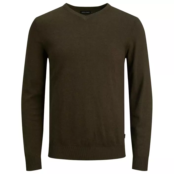 Jack & Jones JJEEMIL striktrøje, Olive Night Melange, large image number 0