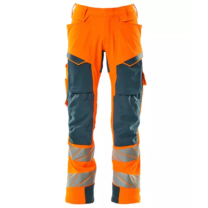 Mascot Accelerate Safe work trousers full stretch, Hi-Vis Orange/Dark Petroleum, large image number 0