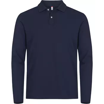 Clique Premium langermet polo T-skjorte, Mørk Marine