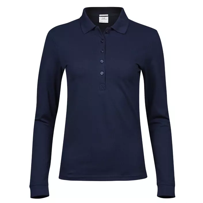 Tee Jays Luxury langermet dame polo T-skjorte, Navy, large image number 0