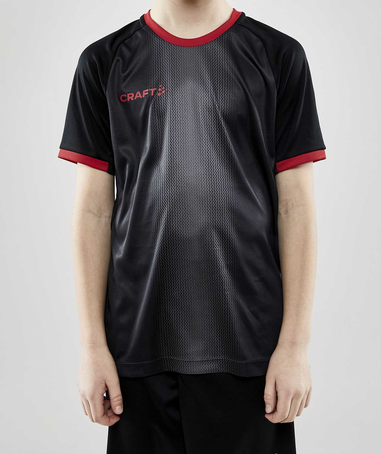 Craft Progress 2.0 Graphic Jersey T-skjorte for barn, Svart/R&oslash;d, large image number 1