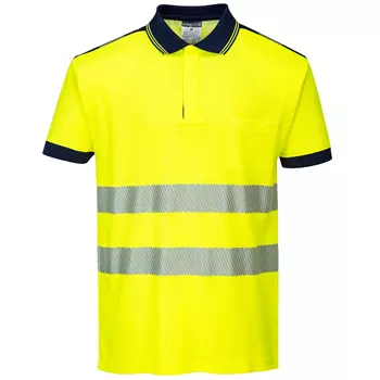 Portwest PW3 polo shirt, Hi-Vis Yellow/Dark Marine