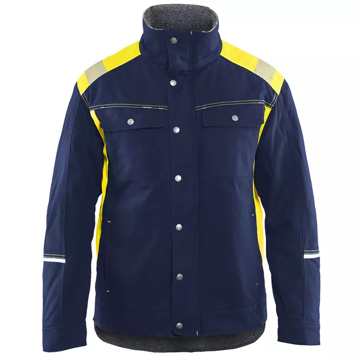 Blåkläder winter work jacket, Marine Blue/Yellow, large image number 0