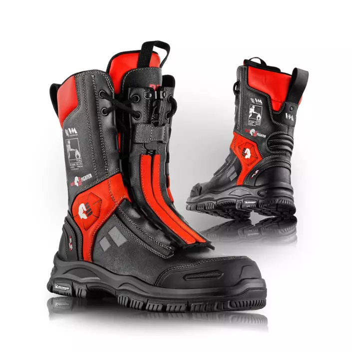 VM Footwear Red Fighter safety boots, Black/Red, large image number 0