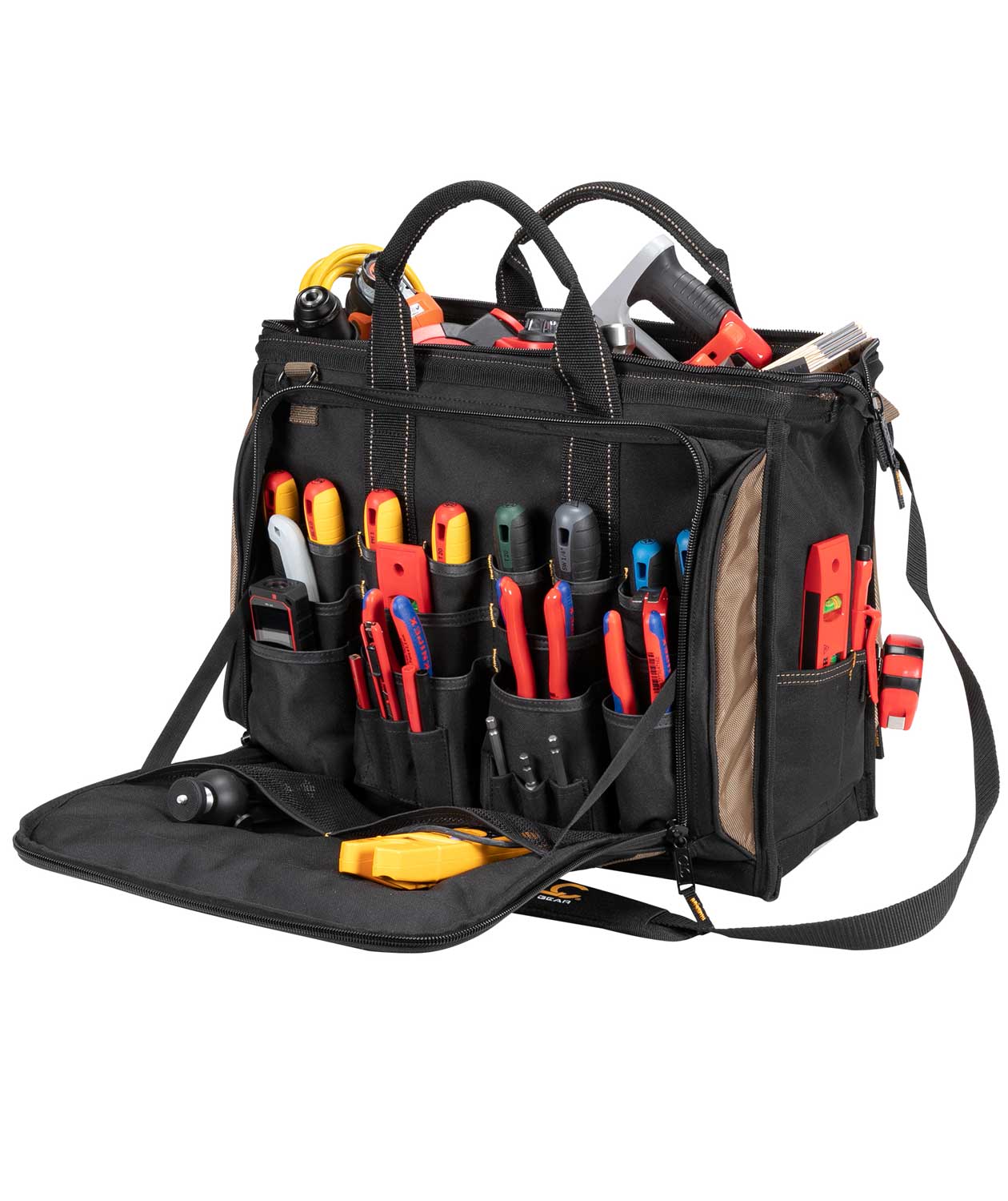 CLC Work Gear 1539 large tool bag 29L, Black/Brown, Black/Brown, large image number 3